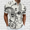 Abstract Face Art Polo Shirt with unique design1