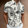 Abstract Face Art Polo Shirt with unique design0