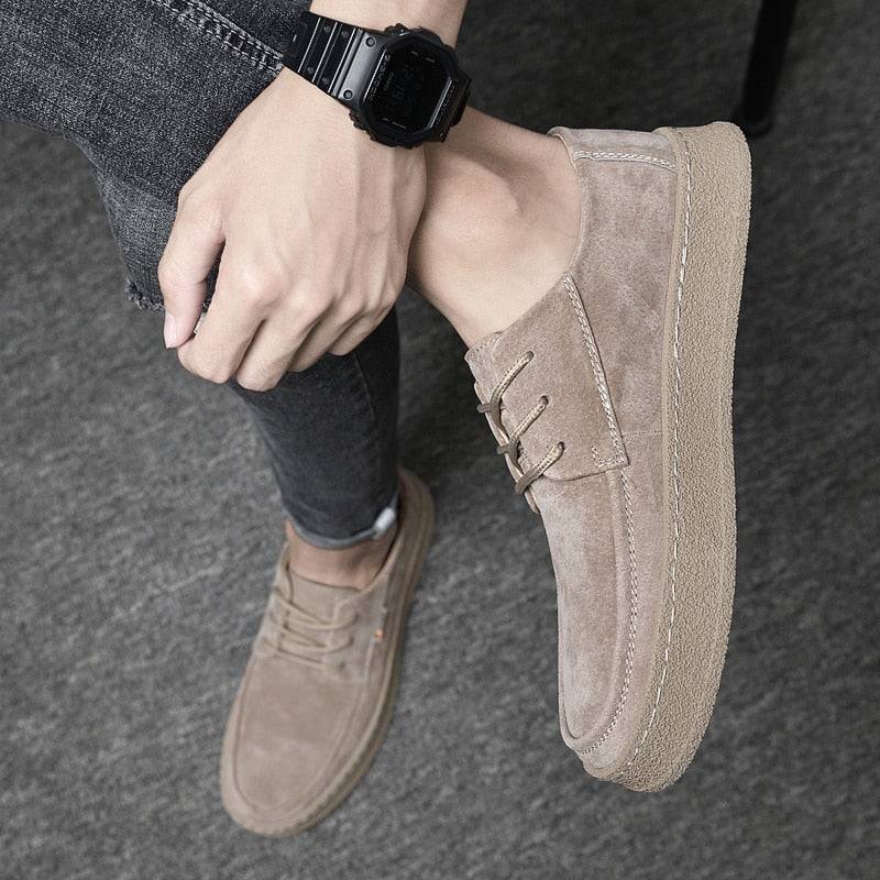 Suede Leather Lace-up Sneakers