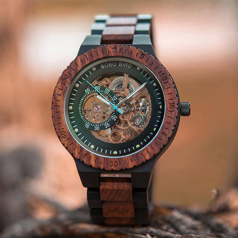 Men's Wooden Mechanical Watch