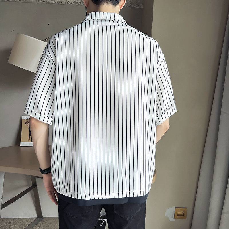 Striped Turn-Down Collar Shirt