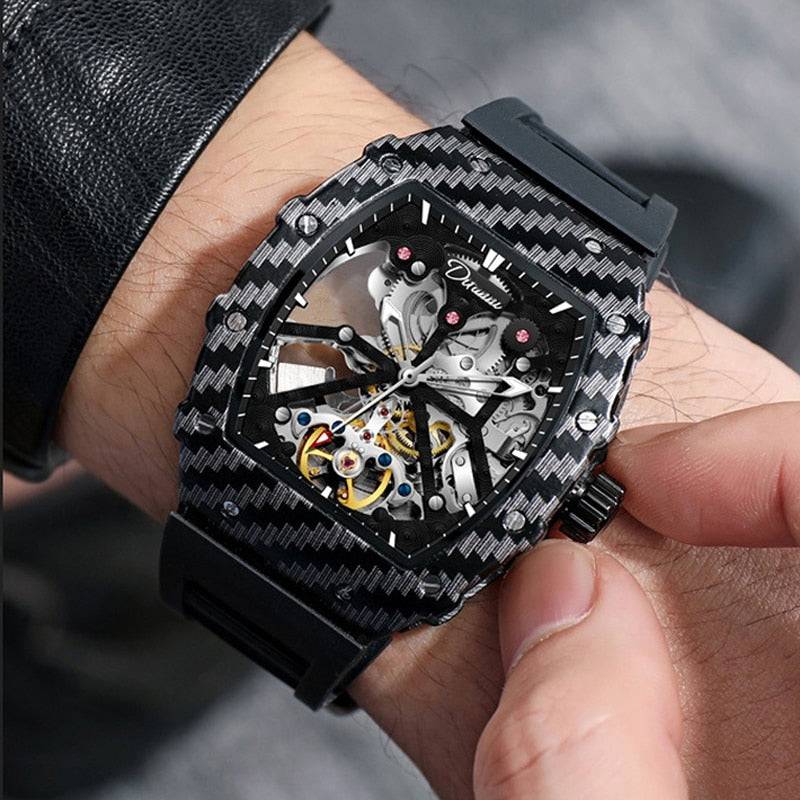 Stylish Carbon Mechanical Watch
