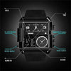 Luxury Square Digital Quartz Watch in men&#39;s fashion streetwear with oversized zip hoodie and shoes4