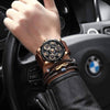 Men&#39;s Analog Leather Sports Watch
