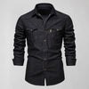 Men&#39;s streetwear fashion with cowboy pocket denim shirt, oversized zip hoodie, and big watches1