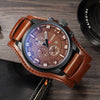 Men&#39;s Leather Strap Quartz Watch