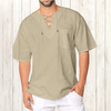 Casual Linen Men&#39;s Shirt in natural fabric2