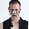 Men&#39;s fashion assortment with cyber punk mask accessory including jackets, suits, shorts, shoes, big watches, oversized zip hoodies, and streetwear1
