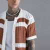 Striped Patchwork Knitted Shirt