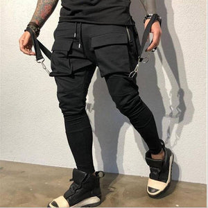 Front-Pockets Solid Cargo Pants - VICOZI