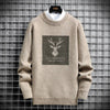 Men&#39;s Deer Print Knitted Sweater