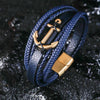 Multi-Layer Leather Anchor Bracelet