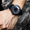 Creative Black Hole Design Watch in men&#39;s fashion streetwear with oversized zip hoodie and accessories1