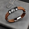 Braided Leather Bead Bracelet