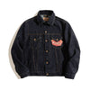 Retro men&#39;s denim jacket in streetwear style with oversized zip hoodie and big watch accessories1