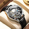 Men&#39;s Leather Mechanical Wristwatch