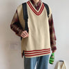 Loose Knitted Striped Vest
