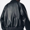 Black Casual PU Leather Jacket