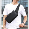 Waterproof Men&#39;s Chest Bag in streetwear style with oversized zip hoodie and fashion accessories2