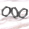 Versatile 3-in-1 Hexagon Stainless Steel Fashion Ring with men&#39;s streetwear including jackets, suits, shorts, shoes, big watches, and oversized zip hoodies2