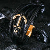 Multi-Layer Leather Anchor Bracelet
