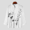 Floral V Neck Long Sleeve Shirt