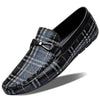 Plaid Men&#39;s Casual Leather Loafers