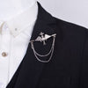 Angel Wing Chain Collar Pin