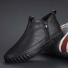 Leather Zipper Mid Design Loafers