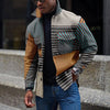 Men&#39;s Striped Patchwork Jacket