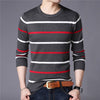Striped Knitted O-Neck Pullover