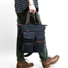 Men&#39;s casual versatile canvas bag with streetwear style including fashion items like jackets, suits, shorts, shoes, big watches, and oversized zip hoodies4
