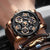 Men's Analog Leather Sports Watch