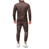 Men&#39;s plaid zipper tracksuit with oversized watch and streetwear hoodie3