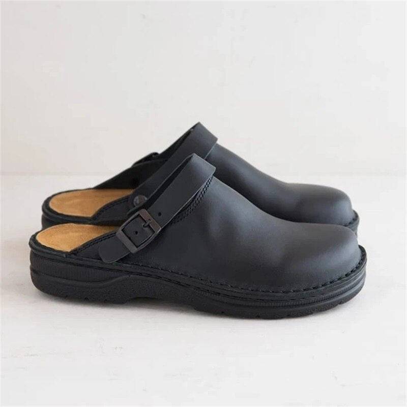 Vintage PU Leather Slippers