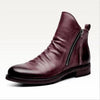 Men&#39;s Leather Tassel Zip Boots