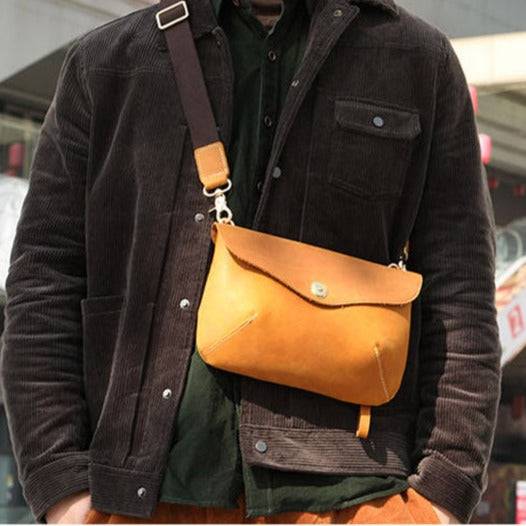 Casual leather messenger satchel bag0
