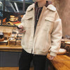 Men&#39;s fashion streetwear with thickened cotton coat jacket, oversized zip hoodie, and big watches6