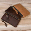 Genuine Leather Zipper Coin Wallet