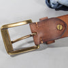 Vintage Copper Buckle Leather Belt