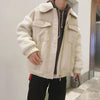 Men&#39;s fashion streetwear with thickened cotton coat jacket, oversized zip hoodie, and big watches5
