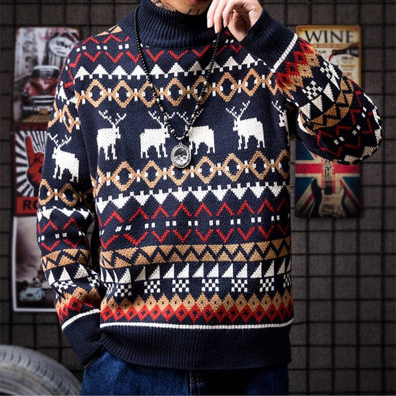 Deer Knitwear Turtleneck Sweater