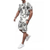 Abstract Face Art Shorts Tracksuit with unique design2
