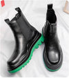 Men&#39;s Black/Green Platform Boots