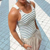 Buckle strap striped tank top for casual wear6