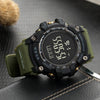 Men&#39;s fashion assortment including clothing, jackets, suits, shorts, shoes, big watches, oversized zip hoodies, and streetwear with a Military LED Watch2