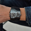 Casual Oulm leather wristwatch in men&#39;s fashion streetwear with oversized zip hoodie and shoes4
