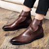 Men&#39;s PU Buckle Ankle Boots