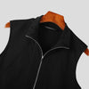 Zip-up Lapel Sleeveless Bodysuit