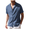 Men&#39;s Lapel Breathable Linen Shirt